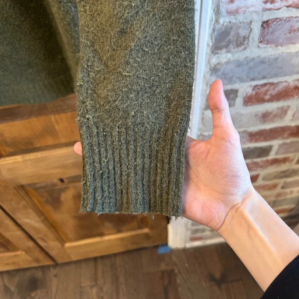 J Crew Green Wool Alpaca Blend Turtleneck Sweater Size S‎